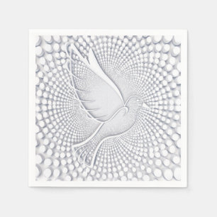 Blanco dove standaard koepelpapier servetten