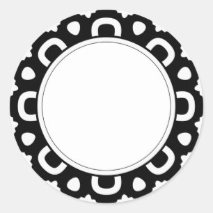 Blanco elegant, eenvoudig mandala label rond stick