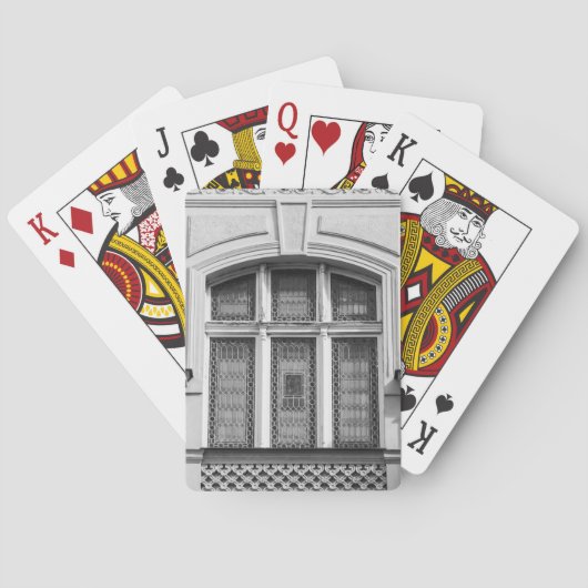 Blanco en witte Prague-vensterkaarten Pokerkaarten (Achterkant)