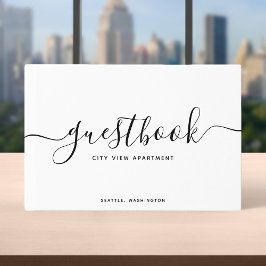 Blanco en zwarte kalligrafie Vacation Home of Rent Gastenboek