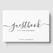 Blanco en zwarte kalligrafie Vacation Home of Rent Gastenboek (Voorkant)