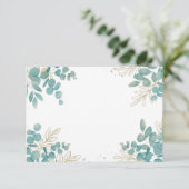 Blanco eucalyptus verlaat Waterverf Kaart (Staand voorkant)