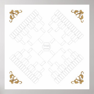 Blanco familieboom met 4 richtingen (zeven generat poster