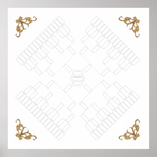 Blanco familieboom met 4 richtingen (zeven generat poster (Voorkant)