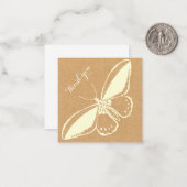 Blanco flat-dank voor uw kaart met vlinder notitiekaartje (Voorkant / Achterkant in situ)