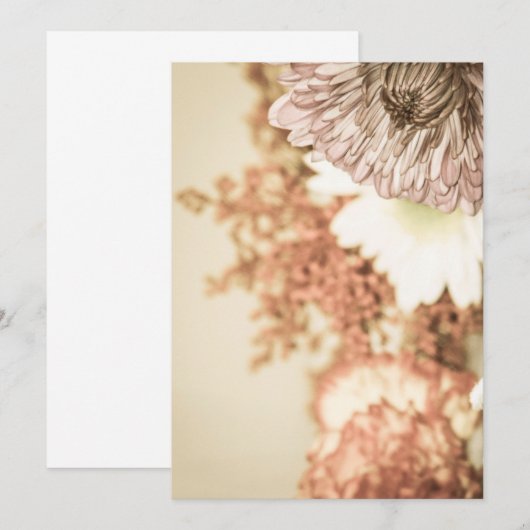 Blanco Floral Invitation Kaart (Voorkant / Achterkant)