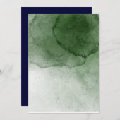 Blanco Forest Green Waterverf Wedding Invitation Kaart (Voorkant / Achterkant)