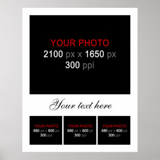 Blanco fotocollage Lijst 4 Foto's Poster