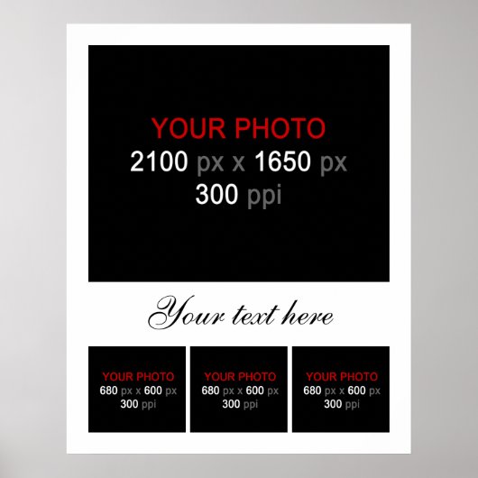 Blanco fotocollage Lijst 4 Foto's Poster (Voorkant)