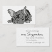 Blanco Franse Bulldog-kaarten Advieskaart (Voorkant / Achterkant)