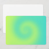 Blanco Geel Turquoise Ombre Draai Kaart (Voorkant / Achterkant)
