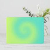 Blanco Geel Turquoise Ombre Draai Kaart (Staand voorkant)