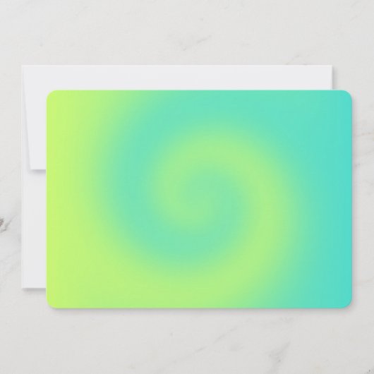 Blanco Geel Turquoise Ombre Draai Kaart (Voorkant)