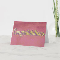 Blanco Gefeliciteerd met roze en goud