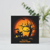 Blanco gehakte House Halloween-uitnodigingen Kaart (Staand voorkant)