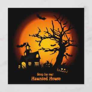 Blanco gehakte House Halloween-uitnodigingen Kaart