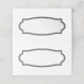 Blanco gevouwen plaatskaarten met elegante rand plaatskaartje (Buitenkant ongevouwen)
