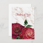 Blanco glamoureuze rode rozen die van je denken aankondiging (Voorkant / Achterkant)