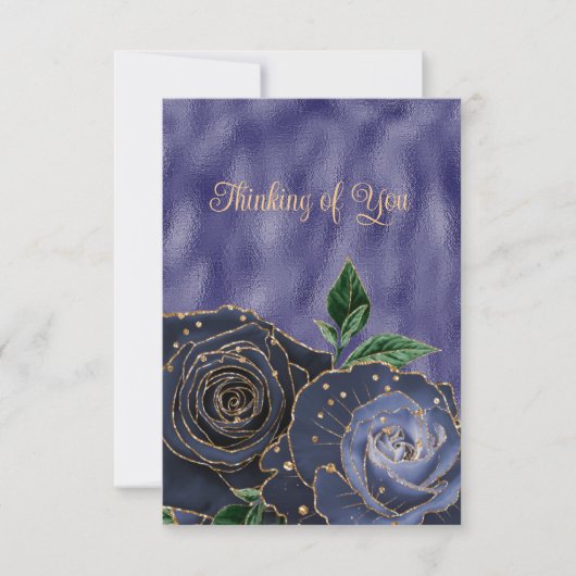 Blanco Glamoureuze Rozen van de goudmarine denkend Aankondiging (Voorkant)