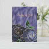 Blanco Glamoureuze Rozen van de goudmarine denkend Aankondiging (Staand voorkant)