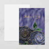 Blanco Glamoureuze Rozen van de goudmarine denkend Aankondiging (Voorkant / Achterkant)