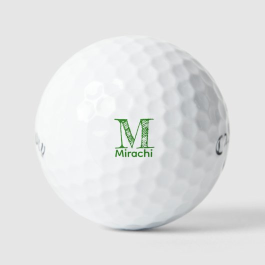 Blanco golfballen, gepersonaliseerd monogram golfballen (Voorkant)