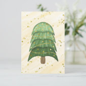 Blanco goudgroene vlek Moderne kerstboom Aankondiging (Staand voorkant)