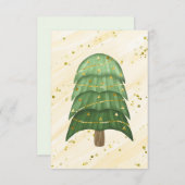Blanco goudgroene vlek Moderne kerstboom Aankondiging (Voorkant / Achterkant)