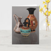 Blanco  Grieks Vasenvaccin Wenskaart 3 Kaart (Gele Bloem)