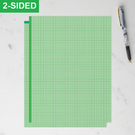 Blanco groene ruitjespapiervellen (inch ruitjes) briefhoofd