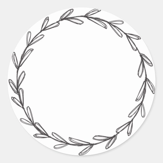 Blanco hand met witte spuit ronde sticker (Voorkant)