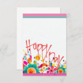 blanco "happy day" notitiekaart, dank u. bedankkaart (Voorkant / Achterkant)