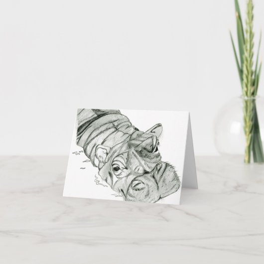 Blanco Hippo-notities Bedankkaart (Voorkant)