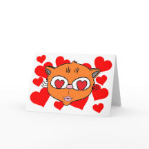 Blanco in gekraakte lippen, kitten met harten