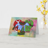 Blanco in kerstkrater door Julia Morrill Kaart (Gele Bloem)