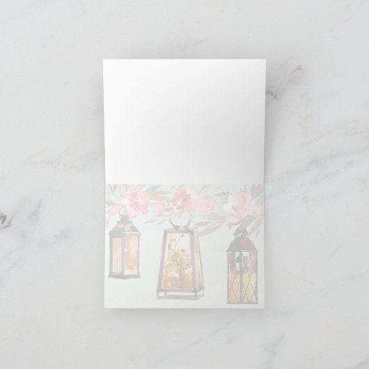 Blanco in roestvrij Roos Bedankkaart (Binnen)