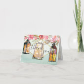 Blanco in roestvrij Roos Bedankkaart (Voorkant)