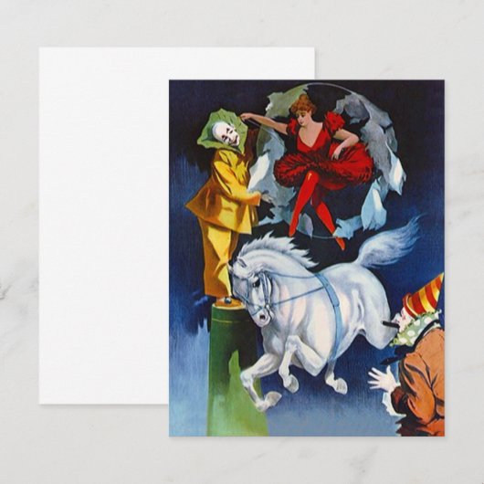 Blanco injecties Whimsical  Circus Clowns Kaart (Voorkant / Achterkant)