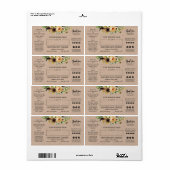 Blanco kaarsenlabels met een Kraft Country Thema Etiket (Full Sheet)