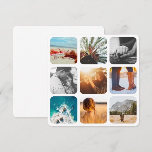 Blanco kaart 9 Afgerond Lijst fotosjabloon raster (Voorkant / Achterkant)