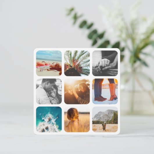 Blanco kaart 9 Afgerond Lijst fotosjabloon raster (Staand voorkant)