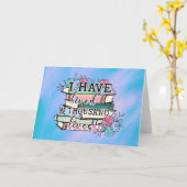 Blanco Kaart: Boek Liefhebber "1000 Lives" Kaart (Gele Bloem)