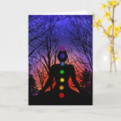 Blanco Kaart | Meditation Yoga op Sunset (Gele Bloem)