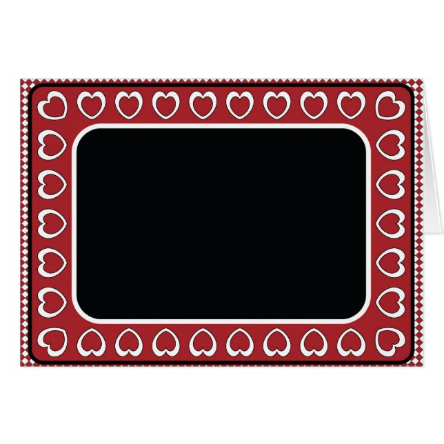 Blanco kaart met achtergrond rood en zwart hart (Voorkant Horizontaal)
