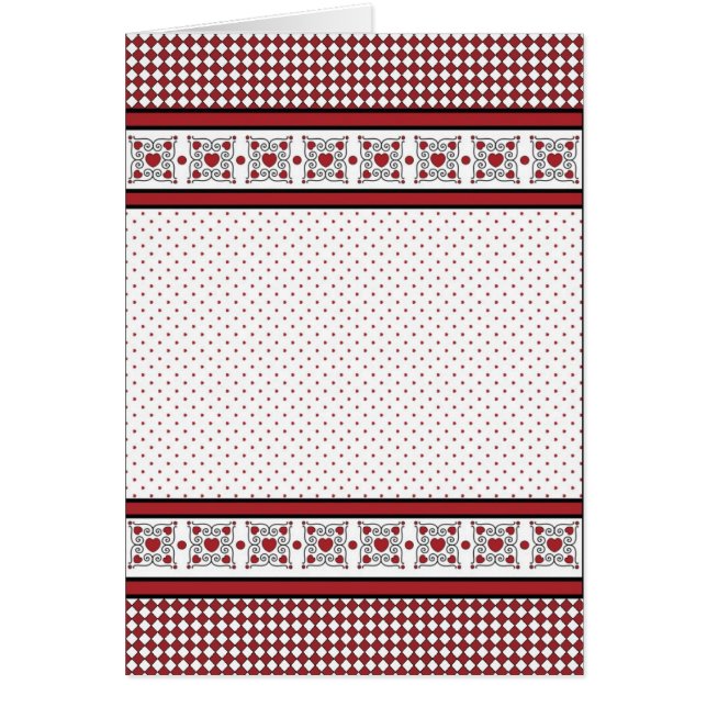 Blanco kaart met achtergrond rood en zwart hart (Voorkant)