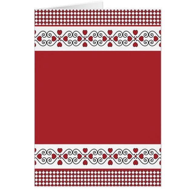 Blanco kaart met achtergrond rood en zwart hart (Voorkant)