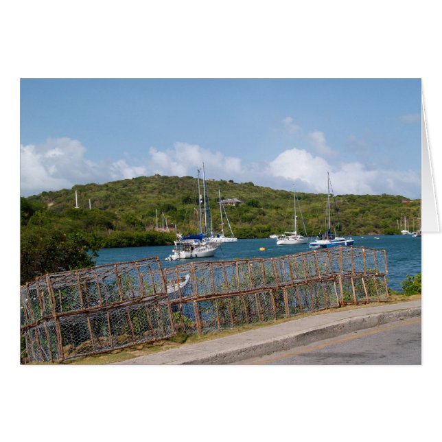 Blanco kaart met afbeelding van Nelson's Dockyard  (Voorkant Horizontaal)