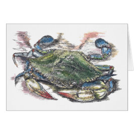 Blanco Kaart met blauwe krab