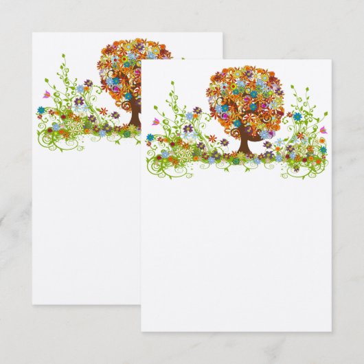 Blanco kaart met bloemenliefdesstructuur (Voorkant / Achterkant)