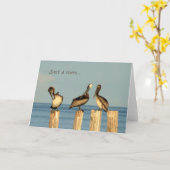 Blanco Kaart met bruine Pelicans (Gele Bloem)